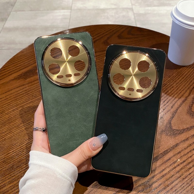 高级感小羊皮纹适用小米15ultra手机壳新款15pro防摔xiaomi14ultra简约皮纹耐脏14pro电镀金属镜框高端保护套