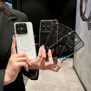 适用小米14手机壳新款14ultra超薄高透15pro极简xiaomi13情侣男女磁吸13pro透明简约小米15ultra全包防摔硬壳