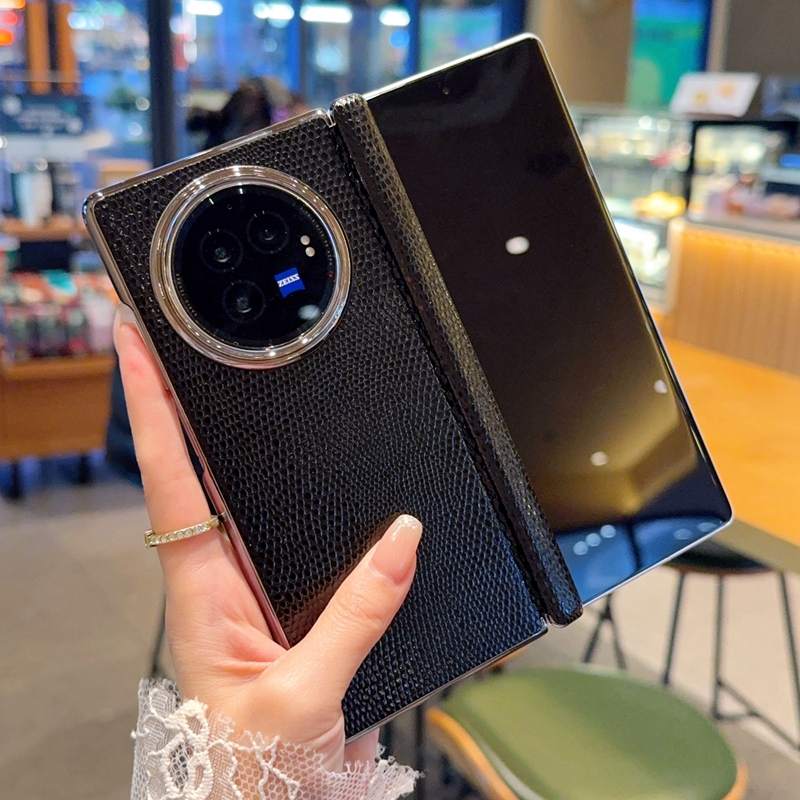 津齐适用于vivoXFold3Pro手机壳折叠屏翻盖xfold3保护壳简约蜥蜴纹vivoXFold3中轴创意个性高档奢华外壳电镀