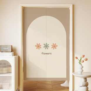 门帘隔断帘免打孔家用卧室厨房半帘厕所布帘伸缩杆卫生间遮挡帘子