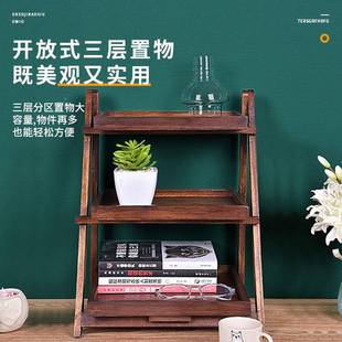 室卫生间厨房落置地木质收纳家用实浴 柚木折叠物架免安HYuuxqse装