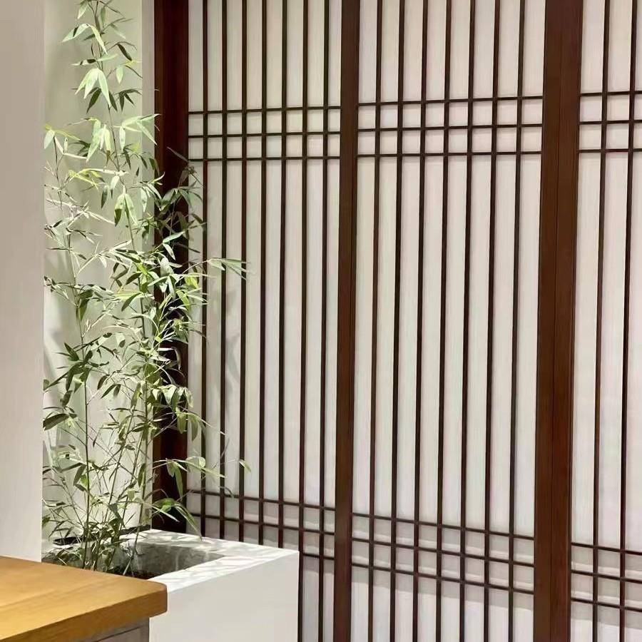 工厂白蜡木折叠推拉屏风门实木屏风隔断门格栅榫卯结构可定制