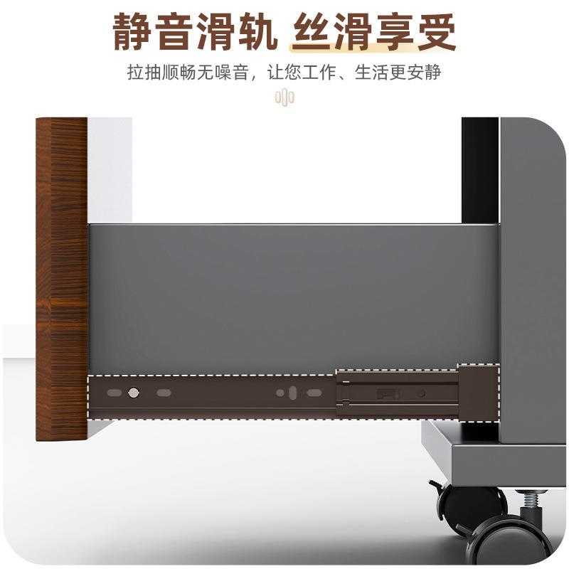 文件柜办公室木质带锁小柜子移动收纳柜抽屉柜带轮桌下储物柜矮柜