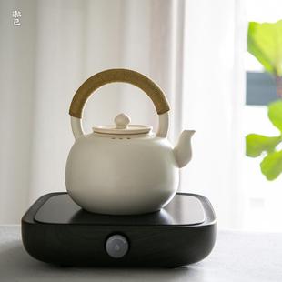 陶瓷茶壶XX773858家用煮茶壶电陶 打釉苏白壶泥陶壶大号提烧水日式