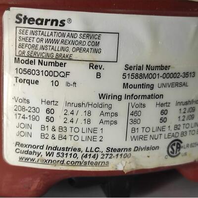 Stearns伺服电机制动器