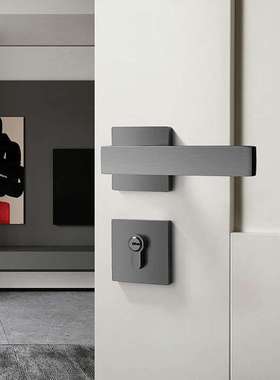 室内黑灰色轻奢北欧风格分体套装简约卧室磁吸静音房门现代画文伍