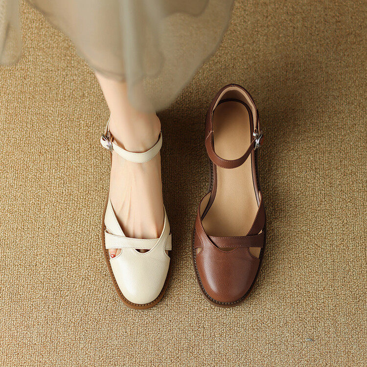 2025年新款女款夏季简约低跟舒适大码粗跟猪笼鞋罗马包头凉鞋女鞋,户外/登山/野营/旅行用品,登山鞋/徒步鞋,淘宝优惠券,粉丝福利购,淘宝优惠卷