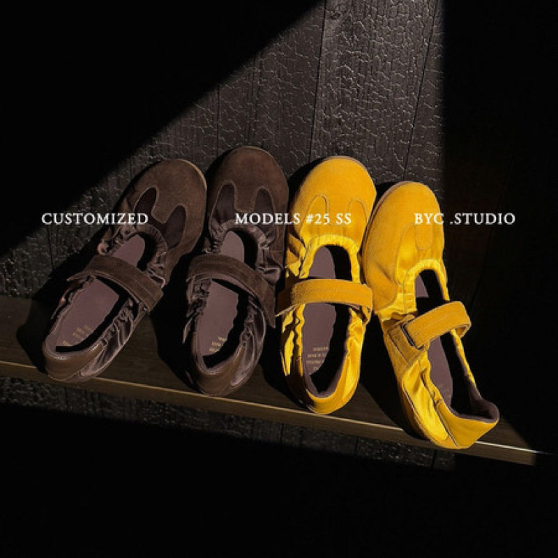 超软德训鞋不累脚的单鞋黄色休闲平底真皮玛丽珍女鞋软底芭蕾舞鞋