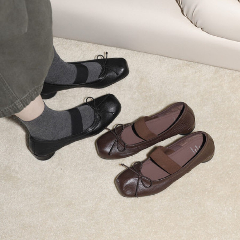 法式复古蝴蝶结芭蕾舞鞋女粗跟平底浅口单鞋玛丽珍鞋平底鞋配裙子,户外/登山/野营/旅行用品,登山鞋/徒步鞋,淘宝优惠券,粉丝福利购,淘宝优惠卷