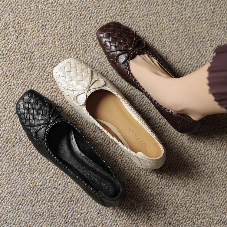 法式编织低跟浅口单鞋女2025秋新款方头蝴蝶结一脚蹬舒适粗跟女鞋,户外/登山/野营/旅行用品,登山鞋/徒步鞋,淘宝优惠券,粉丝福利购,淘宝优惠卷