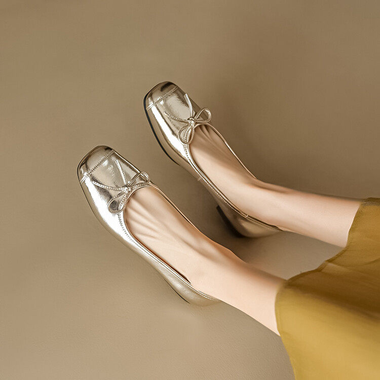 法式方头平底银色单鞋女2023新款春夏蝴蝶结芭蕾鞋软皮浅口奶奶鞋,户外/登山/野营/旅行用品,登山鞋/徒步鞋,淘宝优惠券,粉丝福利购,淘宝优惠卷