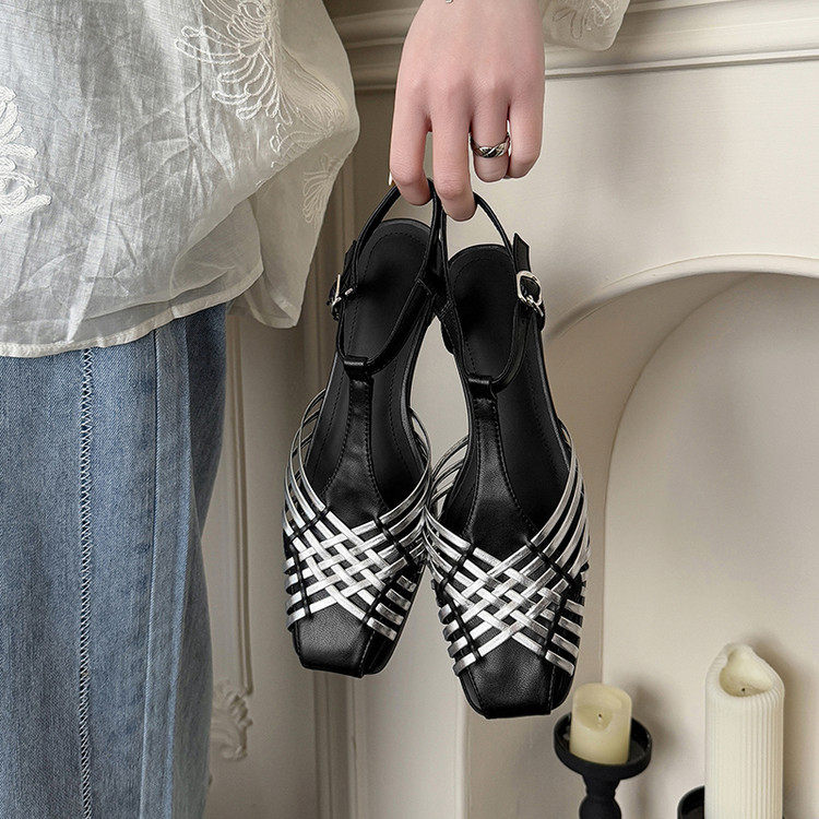 女时装凉鞋配裙子的高级感金色银色罗马鞋编织镂空露趾法式平底鞋,户外/登山/野营/旅行用品,登山鞋/徒步鞋,淘宝优惠券,粉丝福利购,淘宝优惠卷