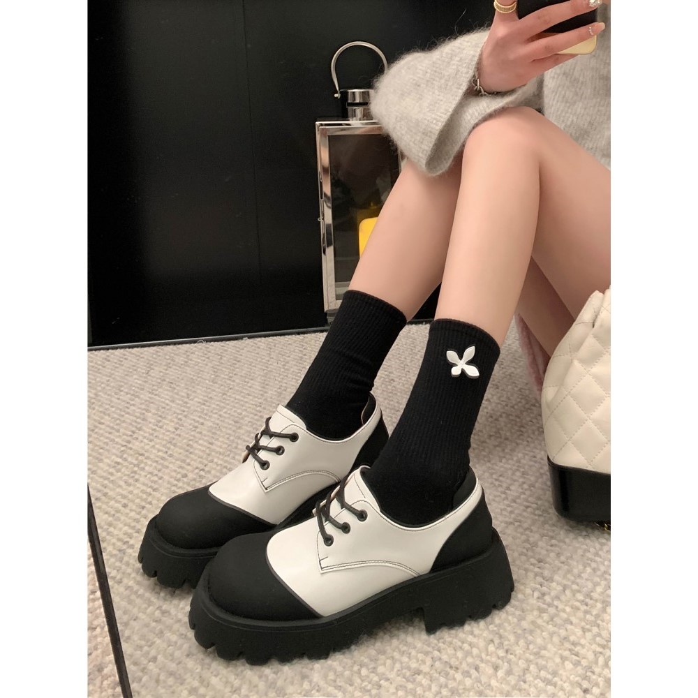 学院风厚底松糕底大头娃娃鞋百搭