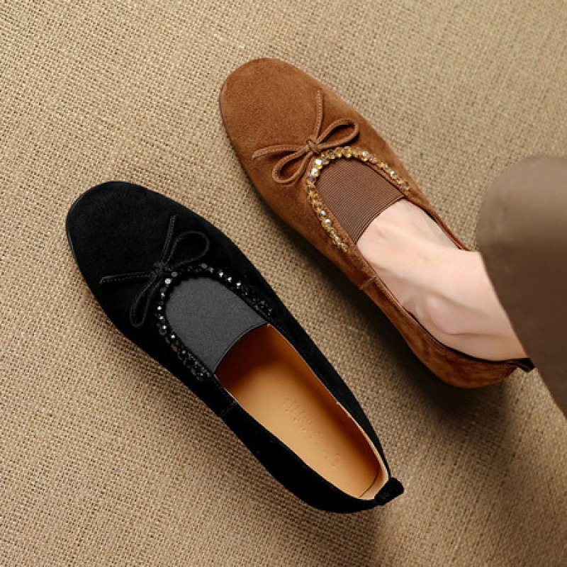时尚舒适圆头蝴蝶结低粗跟深口一脚蹬单鞋女2025新款秋季黑色棕色,女装/女士精品,休闲裤,淘宝优惠券,粉丝福利购,淘宝优惠卷