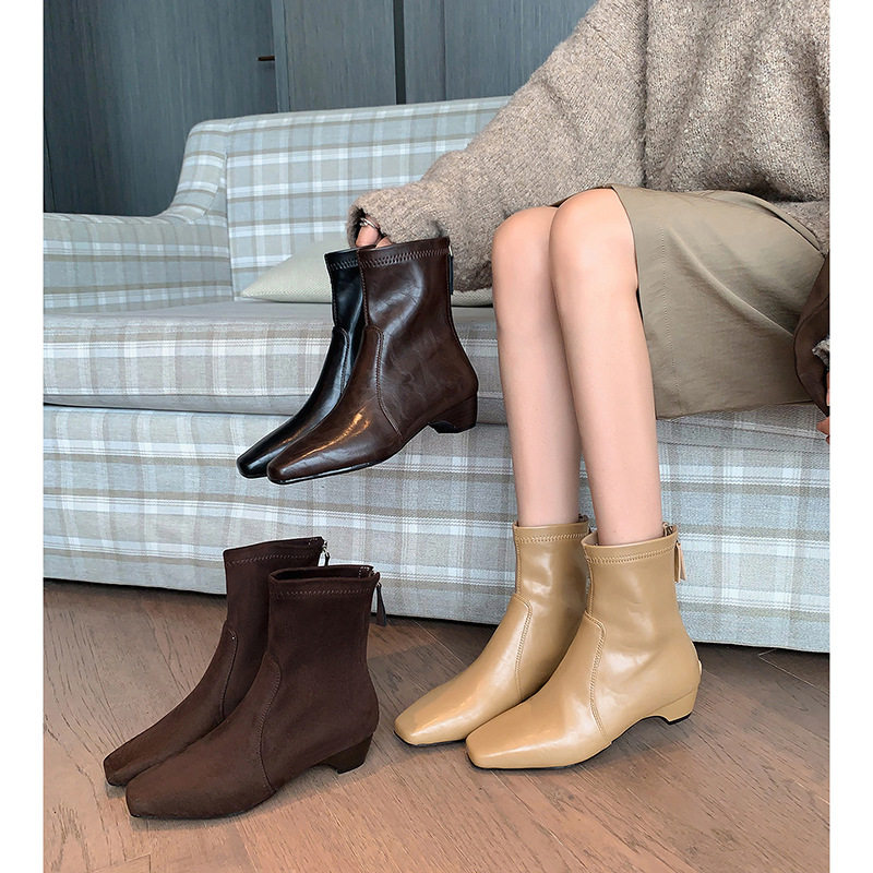 2025秋冬新款真皮方头粗跟短筒靴女复古西部牛仔时尚瘦瘦靴休闲女,户外/登山/野营/旅行用品,登山鞋/徒步鞋,淘宝优惠券,粉丝福利购,淘宝优惠卷