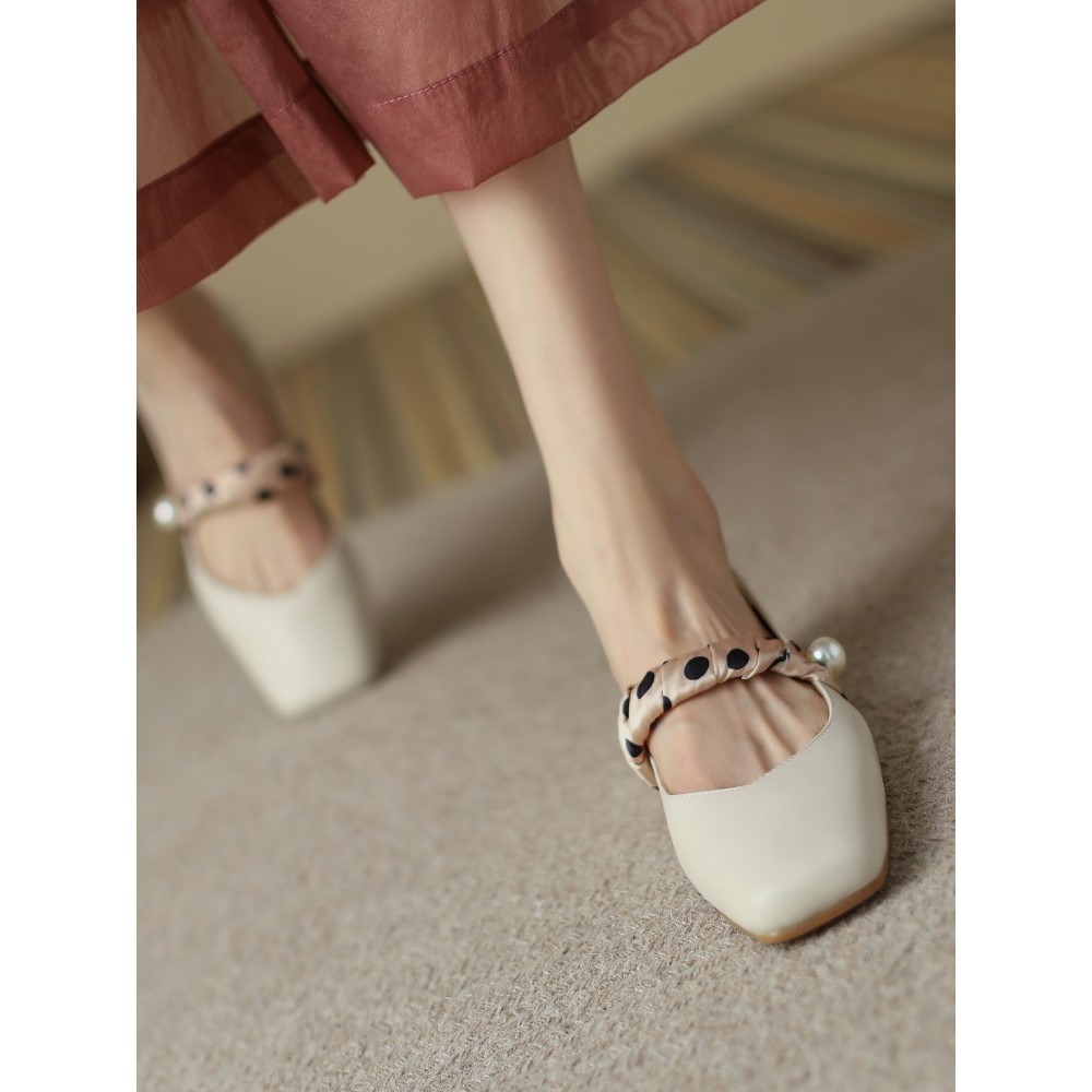 巨软~百搭方头浅口单鞋珍珠玛丽