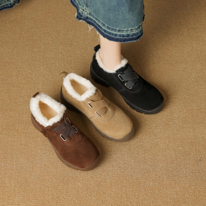 羊羔毛加厚保暖厚底深口毛毛单鞋女冬圆头小皮鞋加绒松紧带乐福鞋,户外/登山/野营/旅行用品,登山鞋/徒步鞋,淘宝优惠券,粉丝福利购,淘宝优惠卷