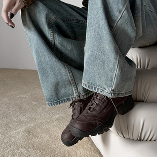 丑萌高级感老爹鞋女2025秋季单鞋厚底奶盖鞋休闲透气登山运动鞋