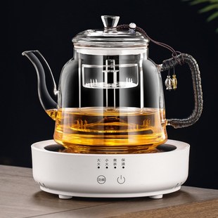 电陶炉煮茶壶两用大容量烧水壶 耐热全玻璃蒸煮一体煮茶器2024新款