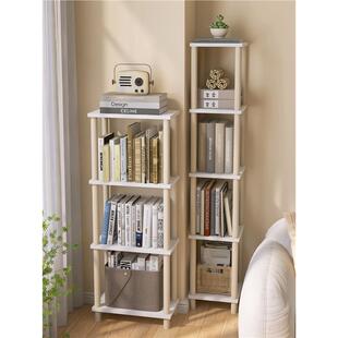 夹缝书架置物架卧室转角窄款落地分层收纳架立式一体靠墙多层书柜