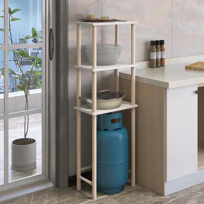 煤气罐置物架厨房夹缝落地式多层实木储物架煤气瓶上方锅架收纳架