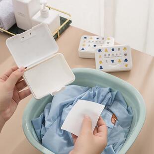 25片旅行装 旅游用品小肥皂洗手液洗衣粉香皂片皂纸 洗衣片便携盒装