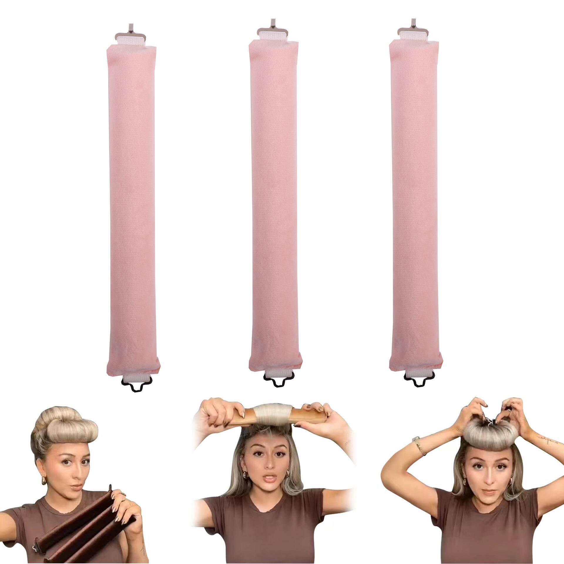 跨境新款加粗3CM钩子无热卷发棒懒人睡眠大波浪卷发器发筒饰品