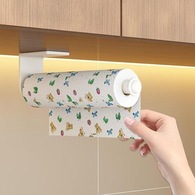 厨房纸巾架专用吸油纸挂架保鲜膜袋收纳橱柜抹布架子卷纸架免打孔