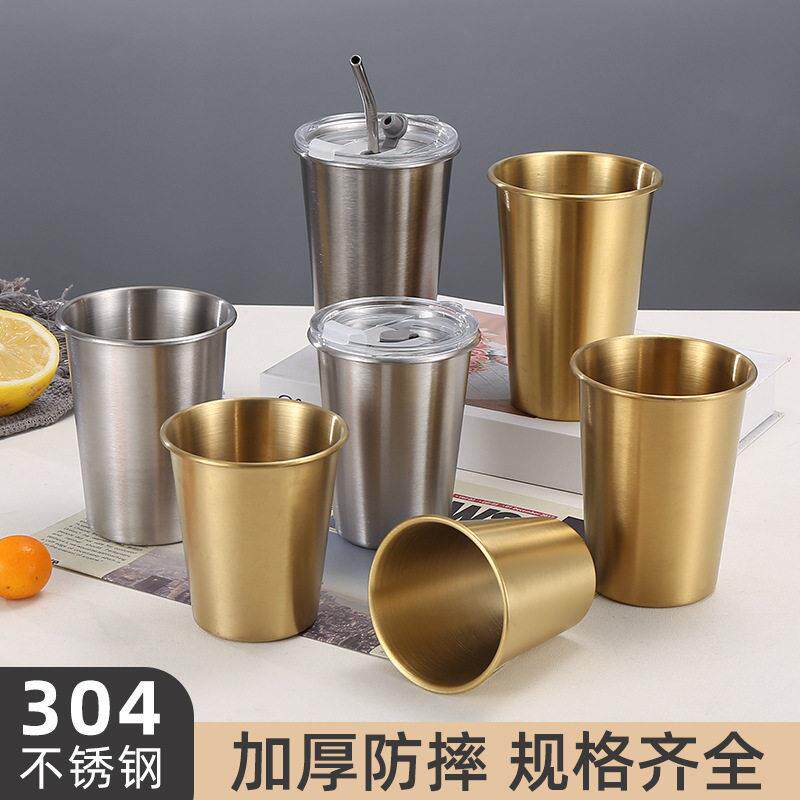 韩式304不锈钢层杯啤酒水杯奶茶咖啡便携随手杯厂家外贸