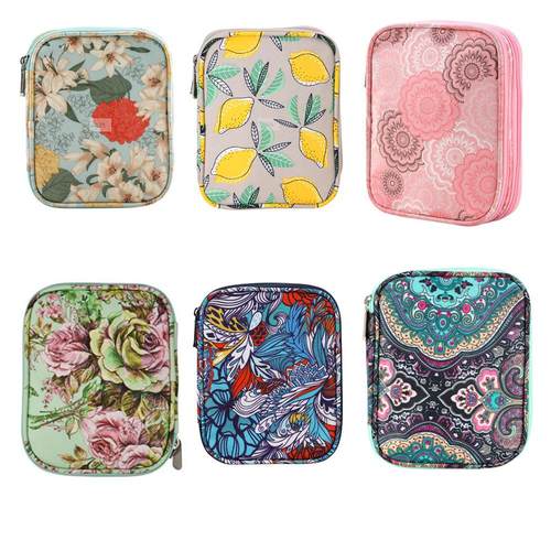 跨境钩针空包手工DIY钩针拉链收纳袋 双层短款钩针包勾针收纳包