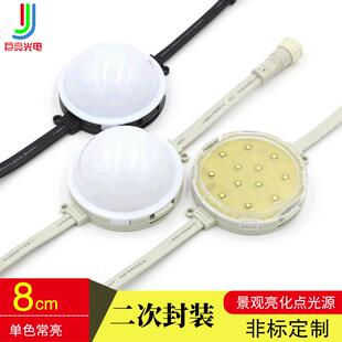 led像素点光源DMX8公分单色二次封装12灯3W外控全彩阻燃点光源