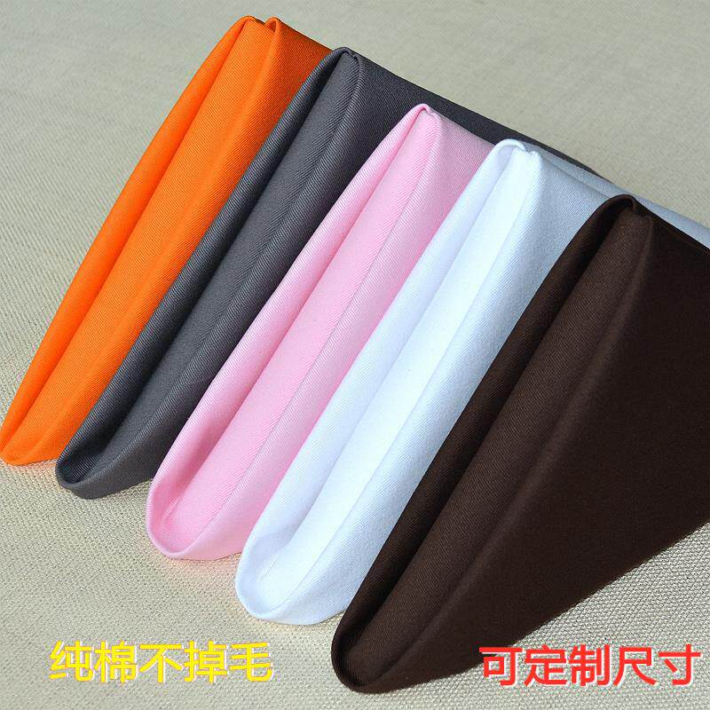 跨境货源酒店纯棉白色餐巾布西餐厅全棉餐布席巾杯布鸡尾酒口布