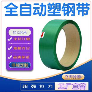 全自动塑钢带砖厂专用PET全自动塑钢打包带绿色打包带机用带厂家