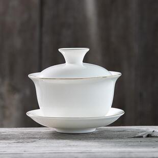 功夫高档房地产年会家用礼品 整套羊脂玉陶瓷茶具中国白瓷套装