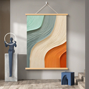 玄关入户走廊肌理挂画客厅抽象油画装 饰画几何酒店公寓餐厅床头画