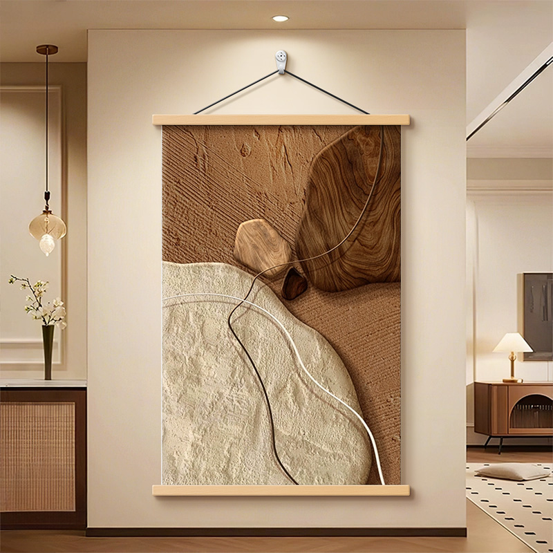 中古风石来运转玄关挂画