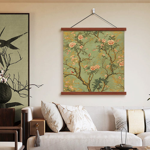 新中式花鸟图客厅挂画