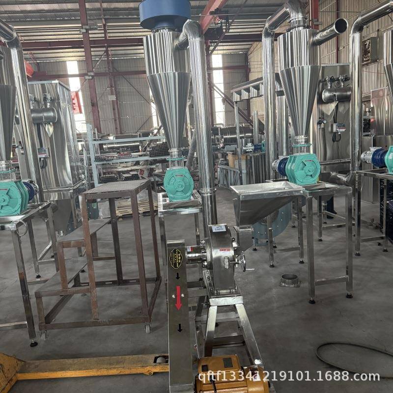 不锈钢柠檬酸粉碎机甜味剂坚果干粉碎机全套除尘齿爪式粉碎机