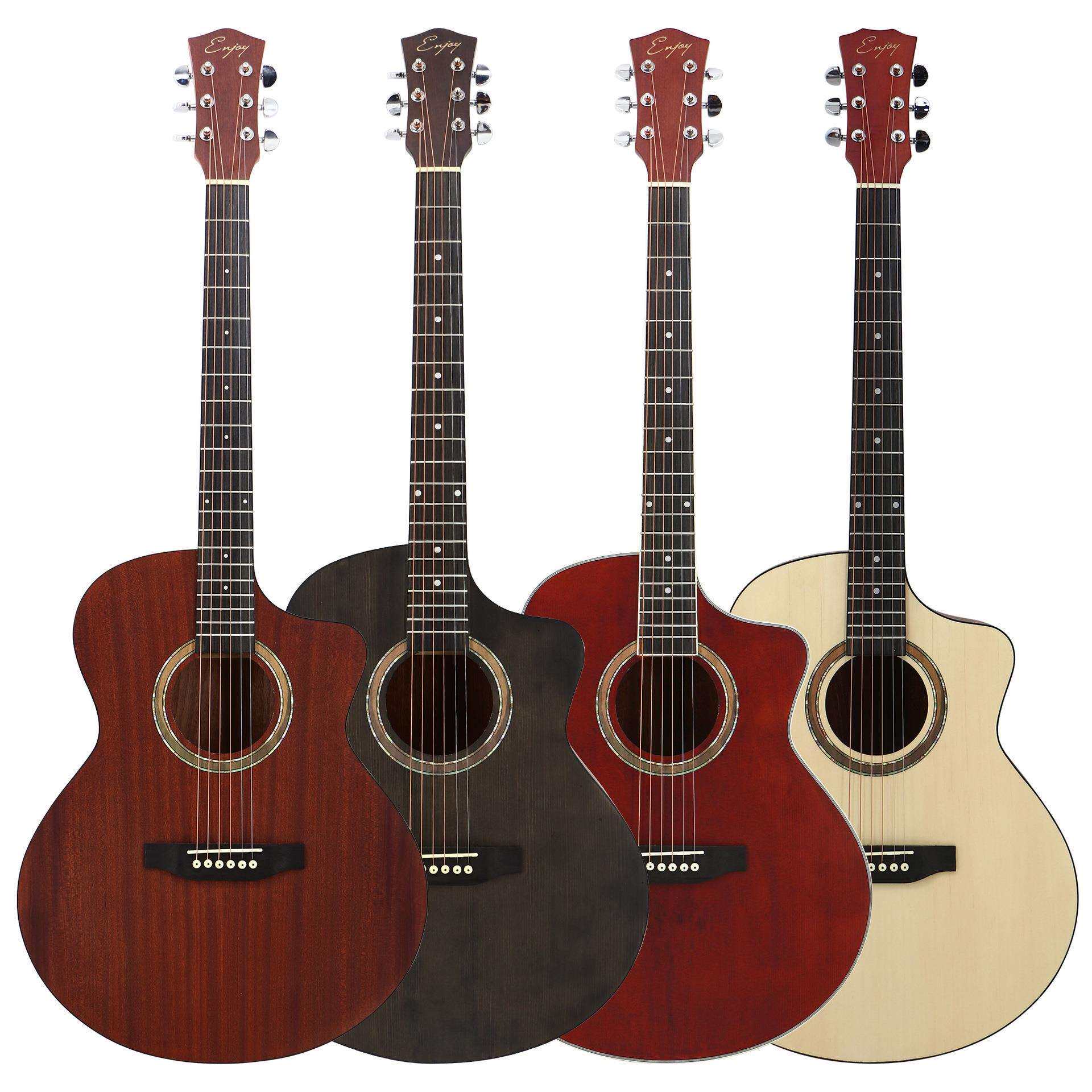 41寸缺角民谣吉他哑光全封闭准桃花芯面板C形琴颈木吉他厂家直销