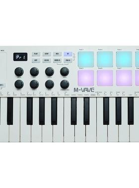 M-VAVE SMK-25 MIDI键盘 控制器 便携编曲键盘 RGB打击垫键盘