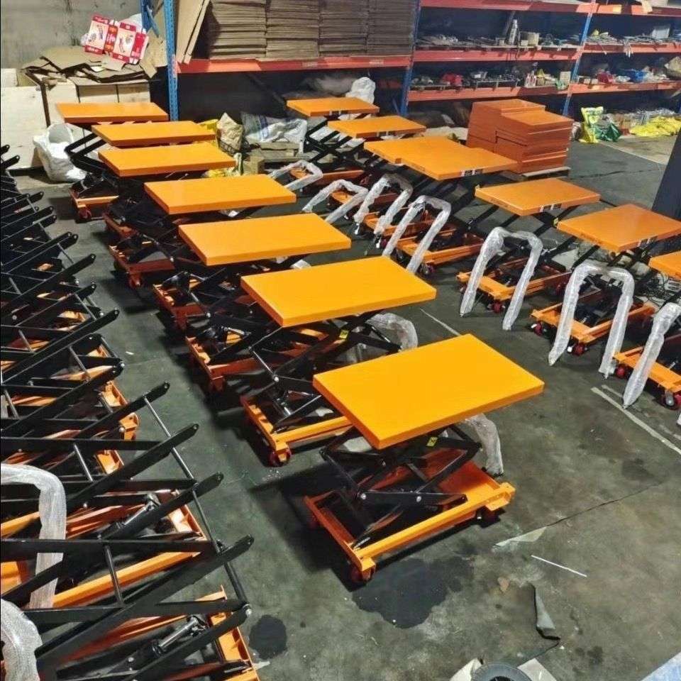 移动式手动液压升降平台车平板小推车升高升降平台升降机小型模具