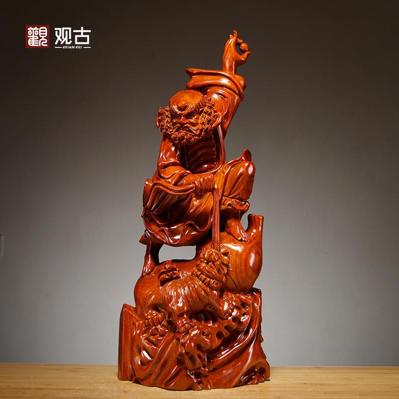 花梨木雕达摩祖师佛摆件雕刻工艺品家居客厅禅意玄关装饰公司摆设