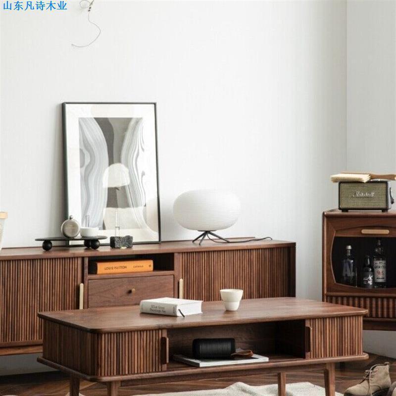 北欧全实木客厅茶几家用茶桌小户型现代简约式轻奢型抽屉式茶台