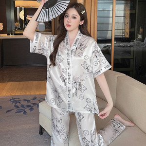 2025新款丝绸睡衣冰丝轻奢套装夏天短袖家居服高级薄款TYK