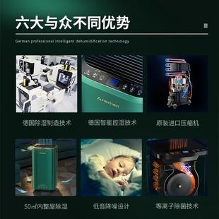 德国安诗曼除湿机家用地下室大功率抽湿机别墅除湿器静音吸湿除潮