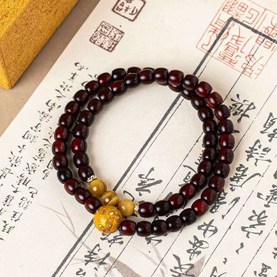 印度小叶紫檀直切珠手链手串直播货源男女款念珠