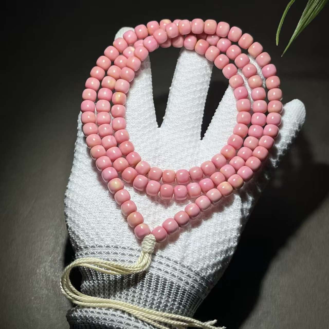 厂家 皮粉色龙脊菩提根桶珠长条老型桶珠念珠高抛菩提手串佛珠