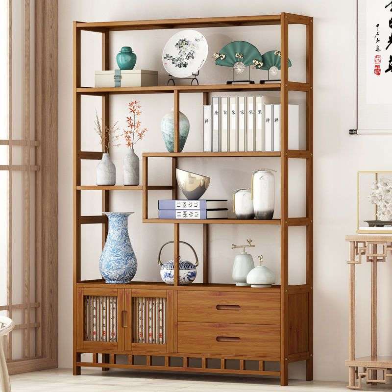 中式实木博古架多宝阁置物架古董架书柜书架摆件仿古展示柜茶萍润
