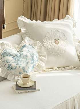 法式沙发抱枕白色床头靠垫套客厅背靠垫大枕头60x60超大尺寸靠枕