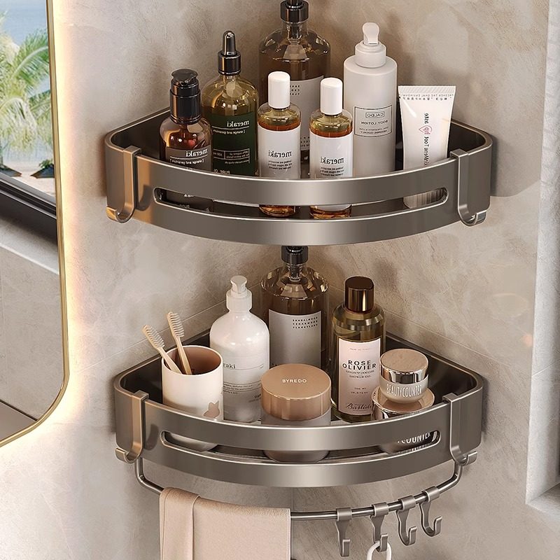 卫生间卫浴置物架浴室厕所三角置物篮壁挂多功能墙上香皂沐浴露架